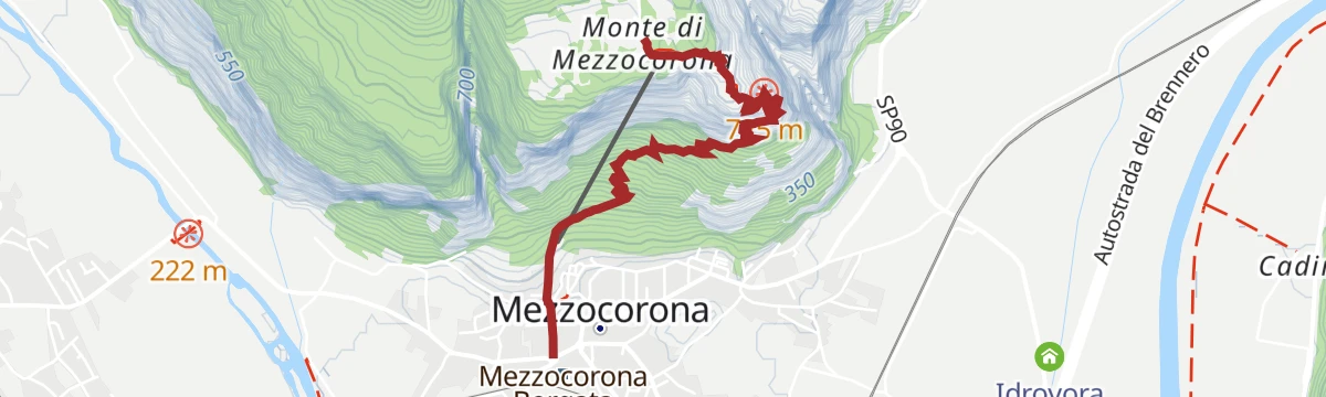 Route map: Mezzocorona - Monte (SAT 500)
